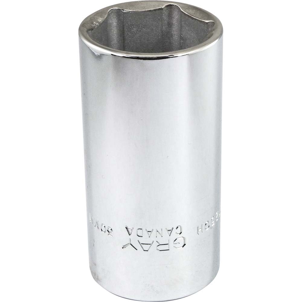 30mm X 1/2&#34; Drive 6 Point, Deep Length, Chrome Finish Socket