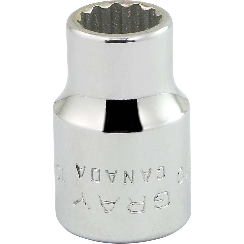 10mm X 3/8&#34; Drive, 12 Point Standard Length, Chrome Finish Socket