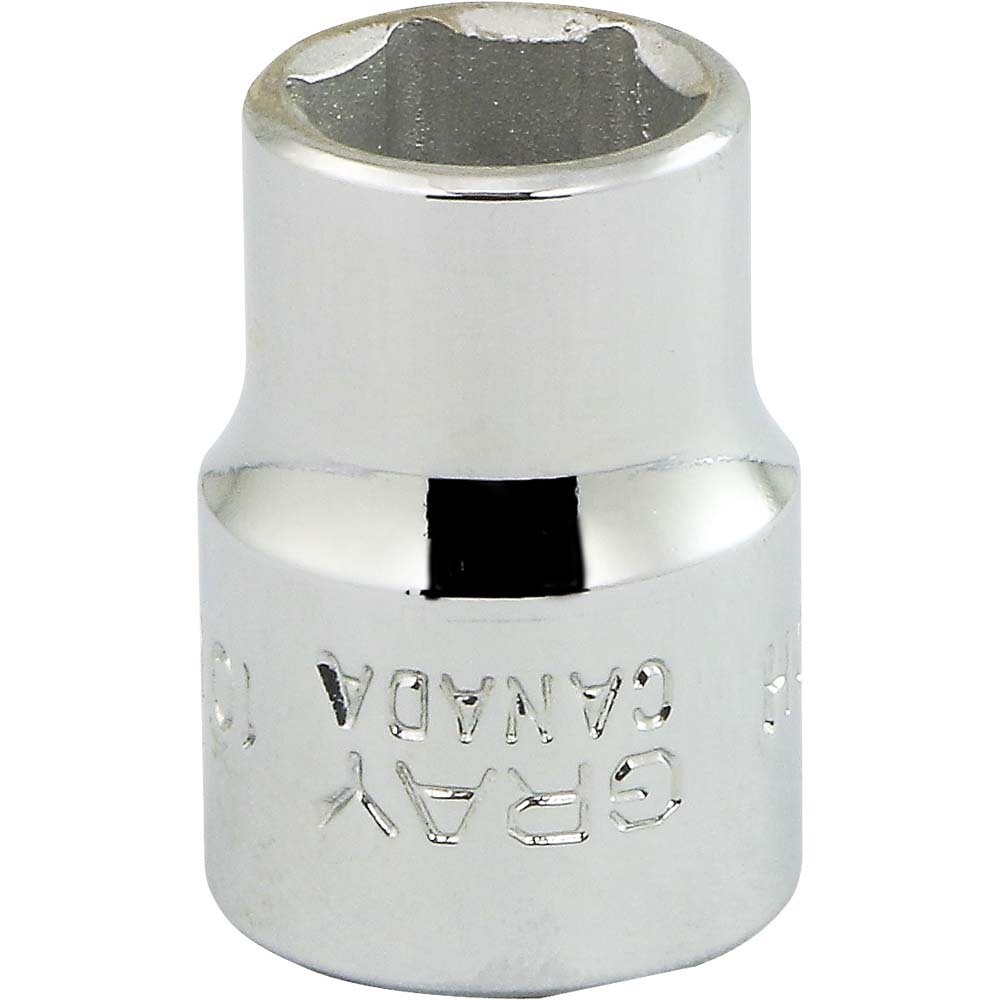 10mm X 3/8&#34; Drive, 6 Point Standard Length, Chrome Finish Socket