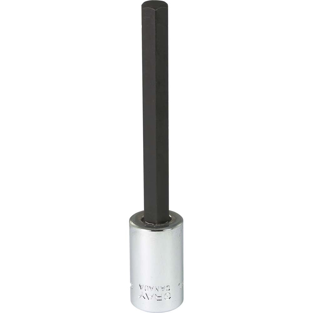 8mm X 3/8&#34; Drive, Extra Long Hex Head, Chrome Finish Socket