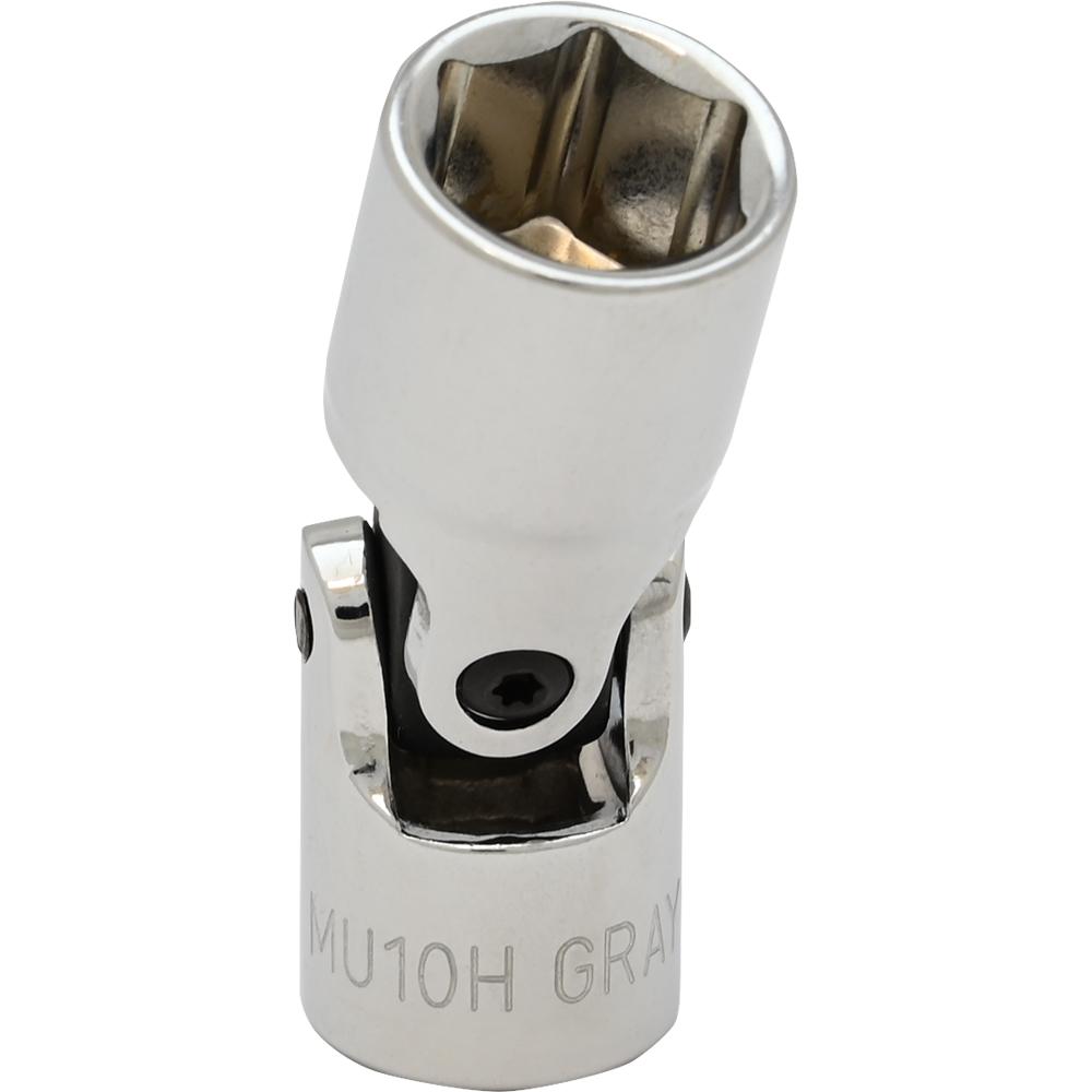 10mm X 1/4&#34; Drive, 6 Point Standard Length, Universal Joint Socket, Chrome Finish