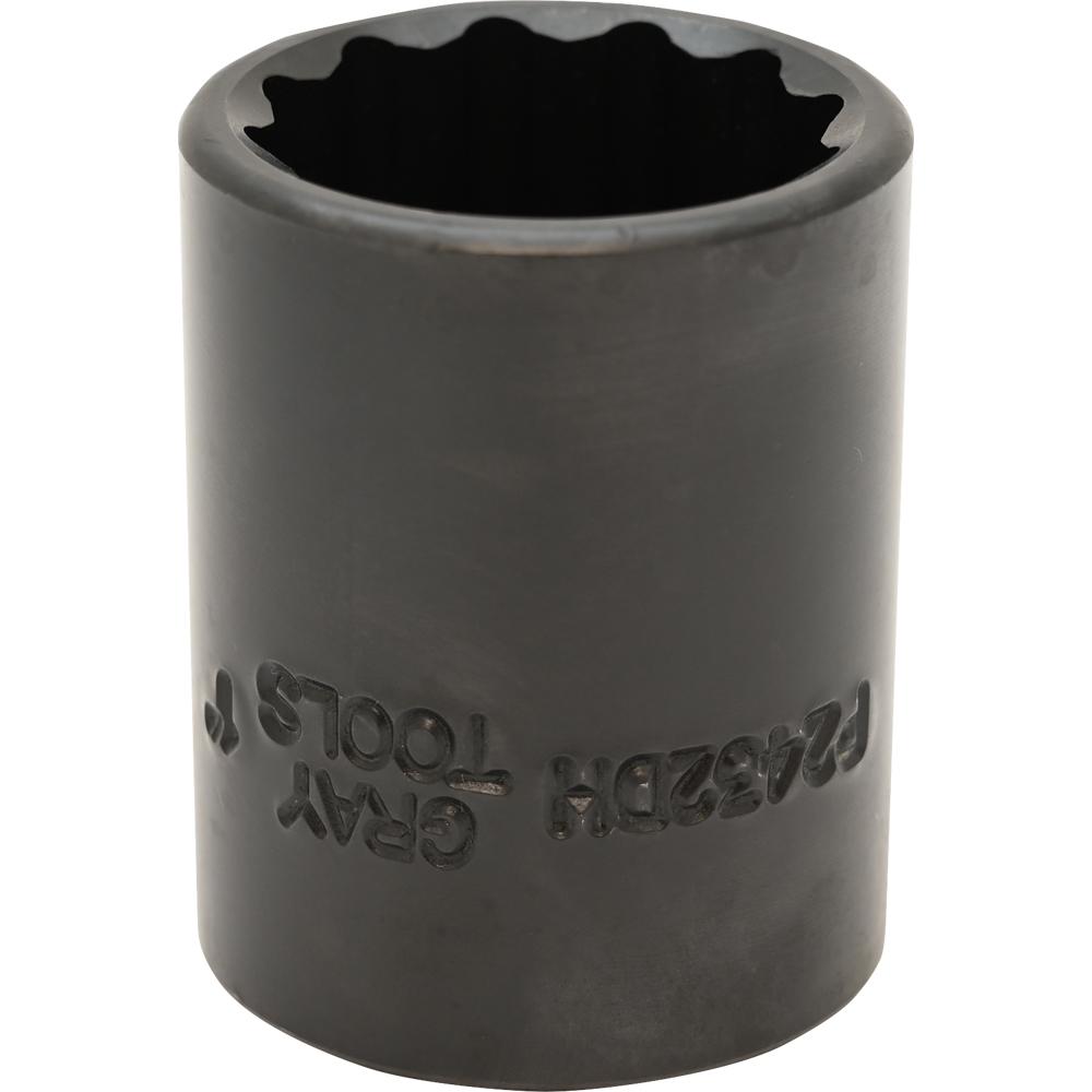 1&#34; X 1/2&#34; Drive, 12 Point Regular Length, Impact Socket