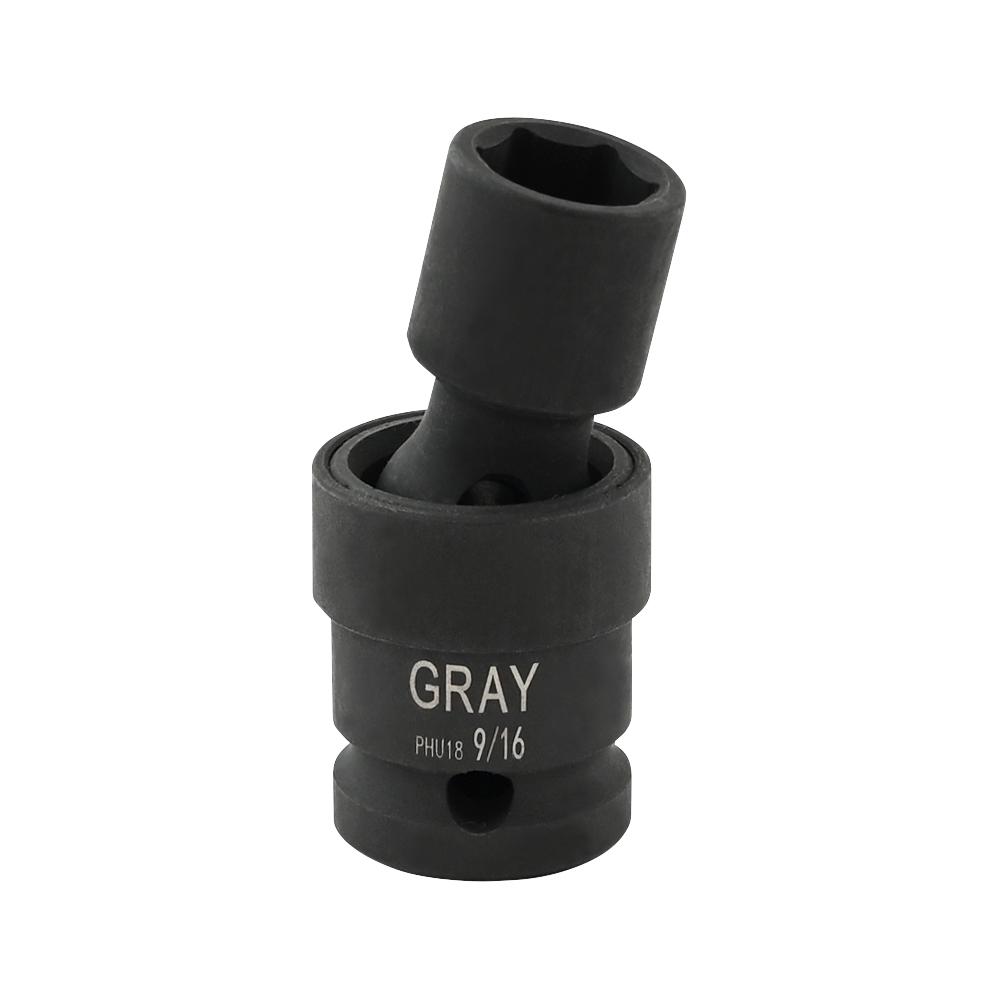 9/16&#34; X 1/2&#34; Drive, 6 Point Standard Length, Universal Joint Socket, Black Impact