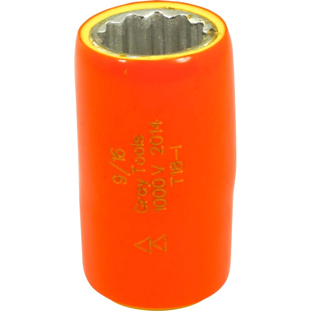 9/16&#34; X 3/8&#34; Drive, 12 Point Standard Length Socket, 1000V Insulated