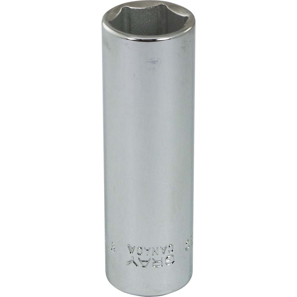 9/16&#34; X 3/8&#34; Drive, 6 Point Deep Length, Chrome Finish Socket