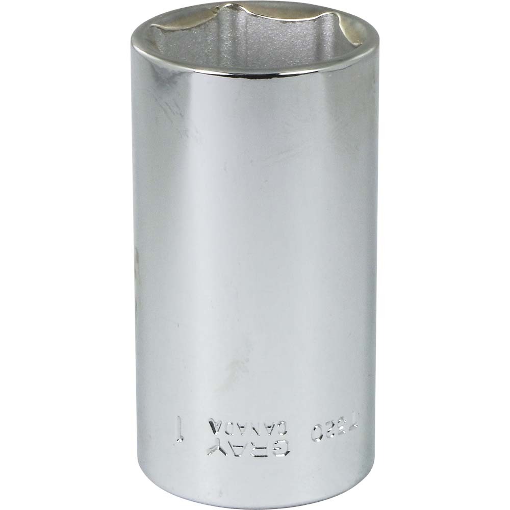 1&#34; X 3/8&#34; Drive, 6 Point Deep Length, Chrome Finish Socket