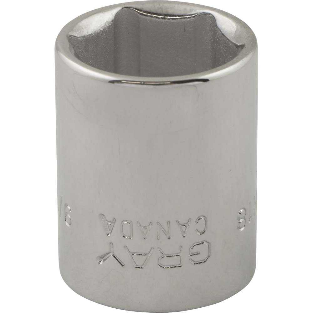 9/16&#34; X 3/8&#34; Drive, 6 Point Standard Length, Chrome Finish Socket