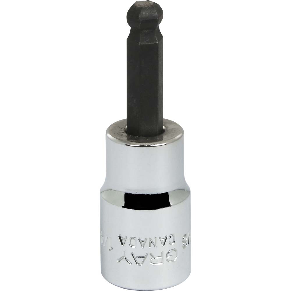 1/4&#34; X 3/8&#34; Drive Magnetic Ball End Hex Head, Chrome Finish Socket
