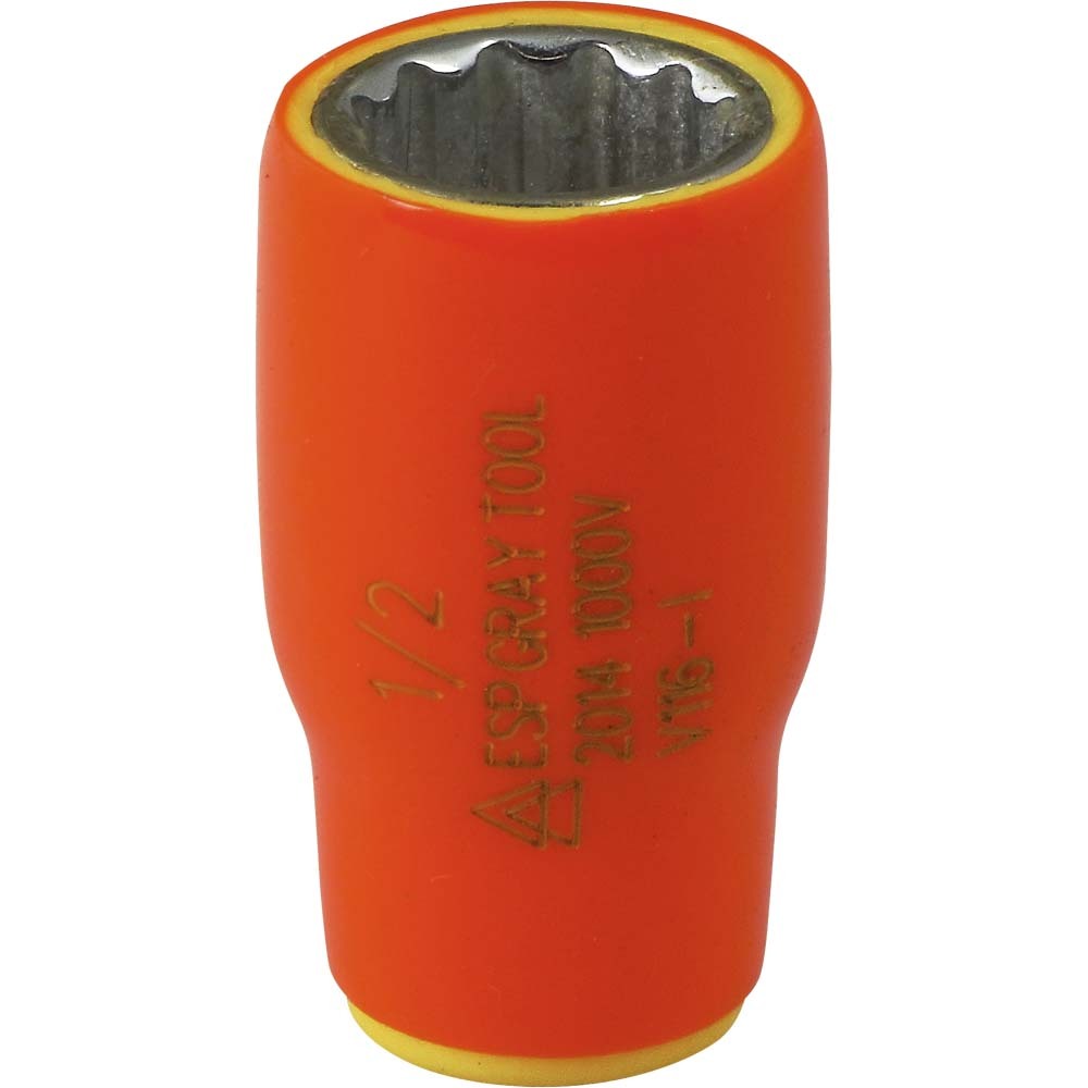 1/2&#34; X 1/4&#34; Drive 12 Point, Standard Length Socket, 1000V Insulated