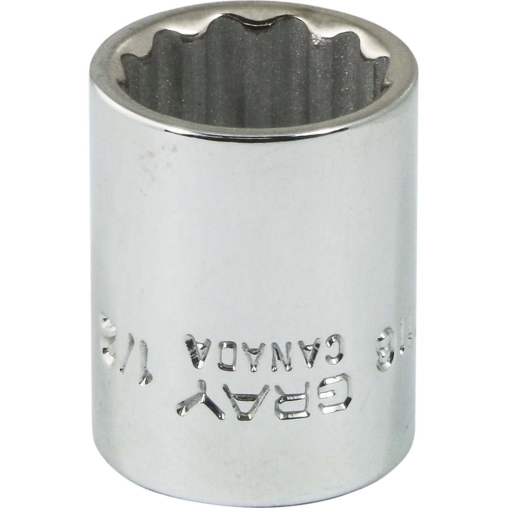 1/2&#34; X 1/4&#34; Drive 12 Point, Standard Length, Chrome Finish Socket