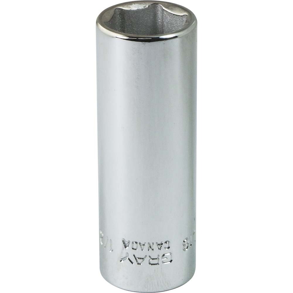 1/2&#34; X 1/4&#34; Drive 6 Point, Deep Length, Chrome Finish Socket