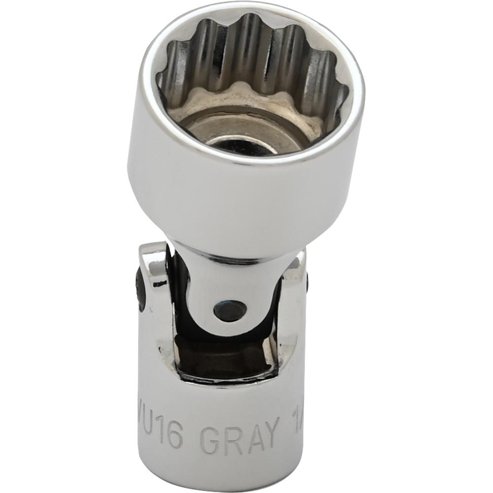 1/2&#34; X 1/4&#34; Drive 12 Point, Standard Length, Universal Joint Socket, chrome Finish