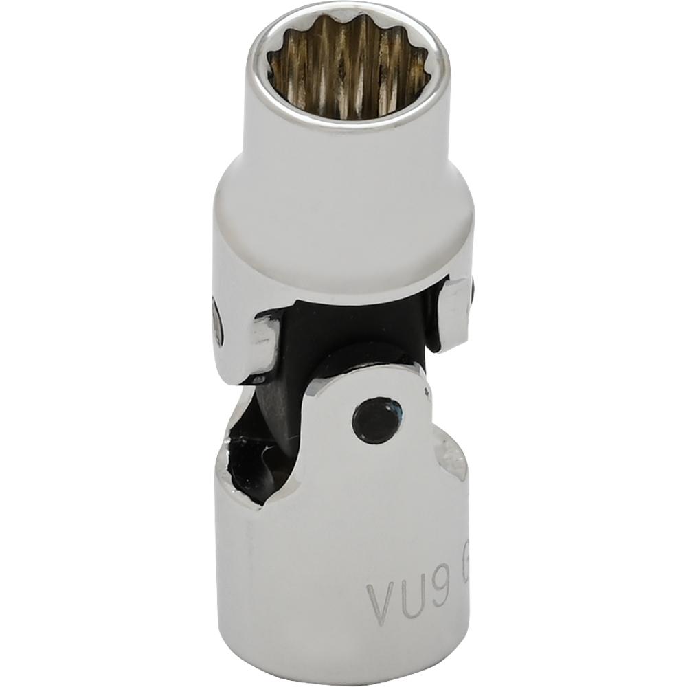 9/32&#34; X 1/4&#34; Drive 12 Point, Standard Length, Universal Joint Socket, Chrome Finish