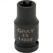 Gray Tools 14008 - 1/4" Drive E8 Hex, Female Torx Impact Socket