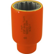 Gray Tools 1432-I - Socket 1" X 1/2" Drive, 12 Point Standard Length Socket, 1000V Insulated