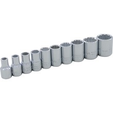 Gray Tools 15110 - 10 Piece 1/4" Drive, 12 Point SAE Standard, Chrome Socket Set, 3/16" - 9/16"