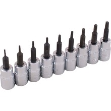 Gray Tools 25709 - 9 Piece 3/8" Drive Torx Head Socket Set, T6 - T27