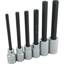 Gray Tools 35616 - 6 Piece 1/2" Drive Extra Long SAE, Chrome Hex Head Socket Set, 1/4" - 9/16"