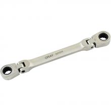 Gray Tools 531011 - 10mm X 11mm Double Box End, Flex Head Ratcheting Wrench, Stainless Steel Finish