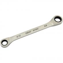 Gray Tools 561820 - 9/16" X 5/8" Double Box End, Fixed Head Ratcheting Wrench, Stainless Steel Finish