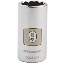 Gray Tools D003109 - 1/4" Drive 12 Point Metric, 9mm Standard Length, Chrome Finish Socket