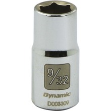 Gray Tools D003309 - 1/4" Drive 6 Point SAE, 9/32" Standard Length, Chrome Finish Socket