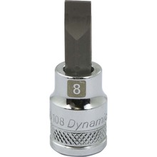 Gray Tools D006108 - 3/8" Drive Slotted Head, Sl8 Bit Standard Length, Chrome Finish Socket