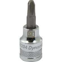 Gray Tools D006204 - 3/8" Drive Phillips® Head, Ph#4 Bit Standard Length, Chrome Finish Socket