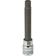 Gray Tools D006409 - 3/8" Drive Metric Hex Head, 9mm Long Bit, Chrome Finish Socket