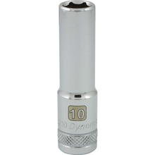 Gray Tools D008210 - 3/8" Drive 6 Point Metric, 10mm Deep Length, Chrome Finish Socket