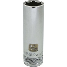Gray Tools D008518 - 3/8" Drive 6 Point SAE, 9/16" Deep Length, Chrome Finish Socket
