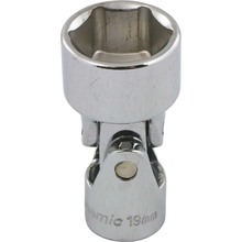 Gray Tools D008719 - 3/8" Drive 6 Point Metric, 19mm Universal Joint Socket, Chrome Finish