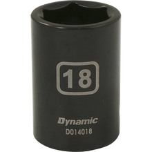 Gray Tools D014018 - 1/2" Drive 6 Point Metric, 18mm Standard Length, Impact Socket