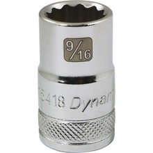Gray Tools D015418 - 1/2" Drive 12 Point SAE, 9/16" Standard Length, Chrome Finish Socket