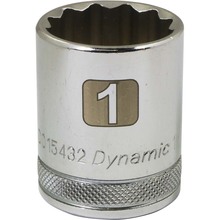 Gray Tools D015432 - 1/2" Drive 12 Point SAE, 1" Standard Length, Chrome Finish Socket