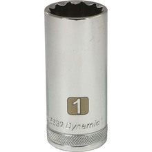 Gray Tools D015632 - 1/2" Drive 12 Point SAE, 1" Deep Length, Chrome Finish Socket