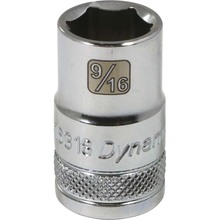 Gray Tools D016318 - 1/2" Drive 6 Point SAE, 9/16" Standard Length, Chrome Finish Socket