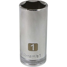 Gray Tools D016532 - 1/2" Drive 6 Point SAE, 1" Deep Length, Chrome Finish Socket