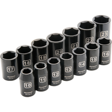 Gray Tools D018023 - 1/2" Drive 14 Piece 6 Point, Standard Impact, Metric Socket Set, 10mm - 23mm