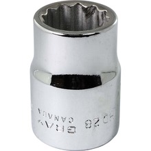 Gray Tools HD28 - 7/8" X 3/4" Drive, 12 Point Standard Length, Chrome Finish Socket
