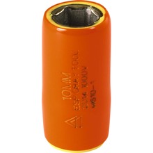 Gray Tools M610-I - 10mm X 1/4" Drive, 6 Point Standard Length Socket, 1000V Insulated