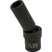 Gray Tools PHU18L - 9/16" X 1/2" Drive, 6 Point Deep Length, Universal Joint Socket, Black Impact