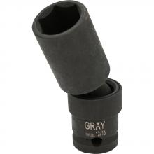 Gray Tools PHU26L - 13/16" X 1/2" Drive, 6 Point Deep Length, Universal Joint Socket, Black Impact