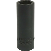 Gray Tools PL2216 - 1/2" X 3/8" Drive, 6 Point Deep Length, Black Impact Socket
