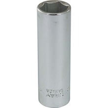 Gray Tools T180 - 9/16" X 3/8" Drive, 6 Point Deep Length, Chrome Finish Socket