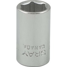Gray Tools V11 - 11/32" X 1/4" Drive 6 Point, Standard Length, Chrome Finish Socket