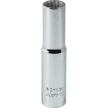 Gray Tools VL109 - 9/32" X 1/4" Drive 12 Point, Deep Length, Chrome Finish Socket