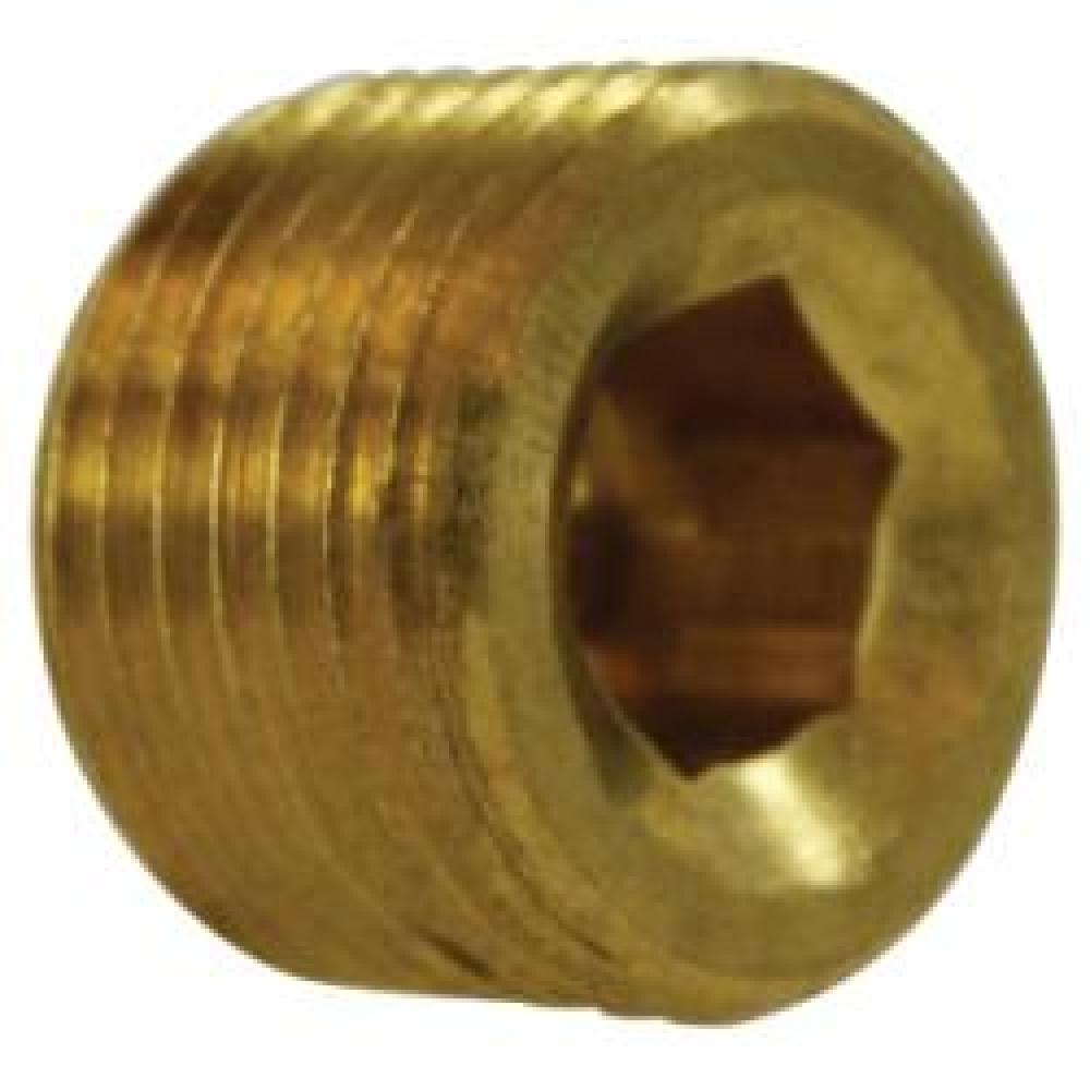 PLUG HEX CTSK 1/8IN MNPTF BRS 1/8-27