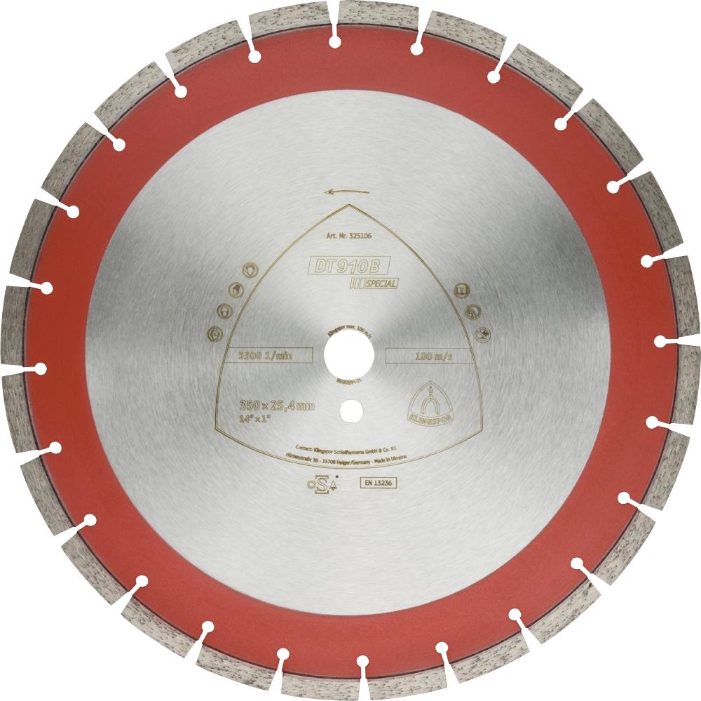 DT 910 B diamond cutting blades, 16 x 9/64 x 1 Inch 28 segments 40 x 3,6 x 11 mm, narrow gullet