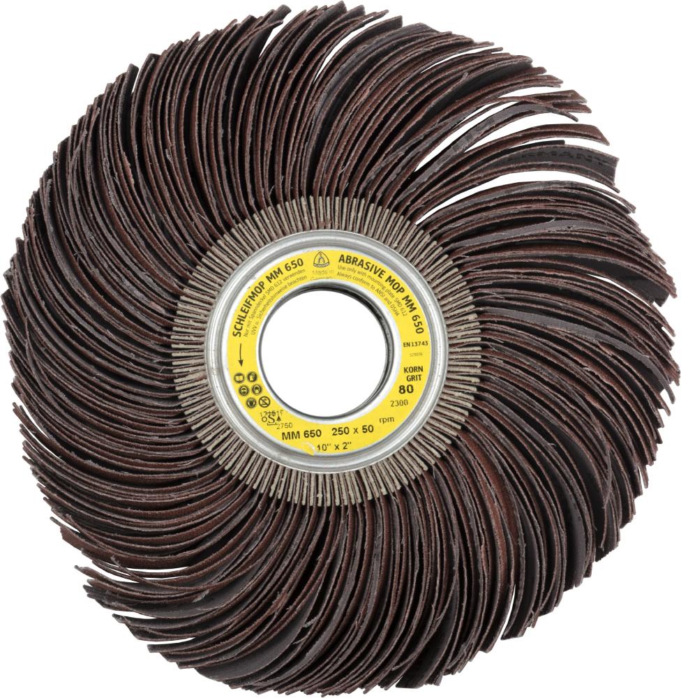 MM 650 abrasive mop wheels LS 309 JF, 10 x 4 x 1-11/16 Inch grain 80
